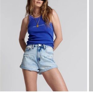 BLUE TORNADO BANDIT HIGH WAIST DENIM SHORTS SIZE 27